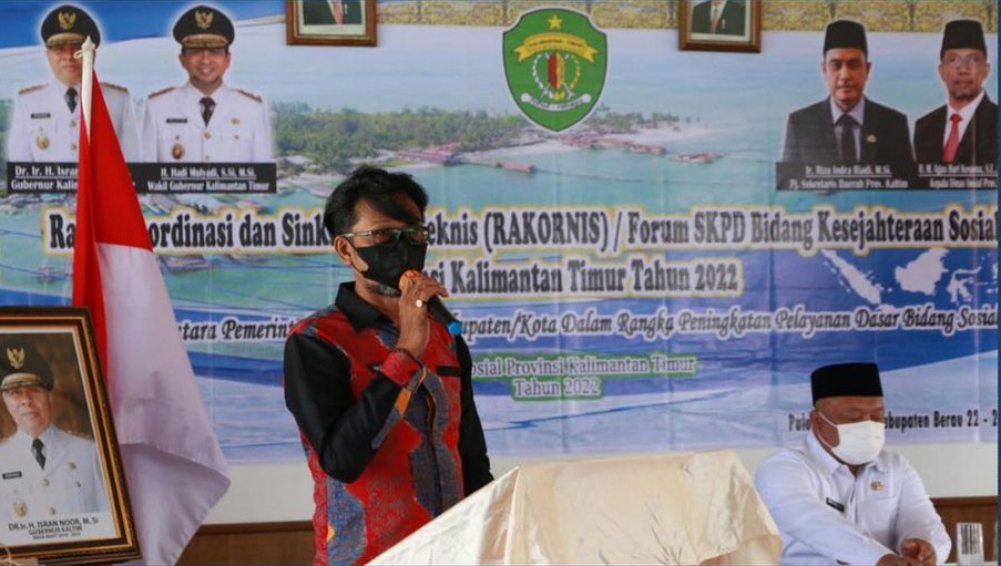 Rakornis Forum SKPD Bidang Kesejahteraan Sosial Provinsi Kaltim 2022 di Berau, 23 Maret 2022.