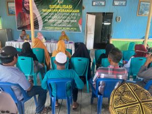 Anggota DPRD Kaltim Siti Rizky Amalia melaksanakan kegiatan Sosialisasi Wawasan Kebangsaan (Sosbang) di Desa Bumi Jaya, Kecamatan Kaubun, Kabupaten Kutai Timur, Jumat, 20 Januari 2023. [Ist]