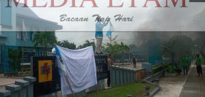 Aksi pemuda Berau yang tergabung dalam DPD KNPI menuntut adanya kompensasi dan solusi dari Manajemen PLN UP3 terkait pemadaman bergilir. [Christian / Mediaetam.com]