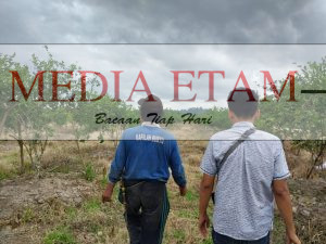 Bersama jurnalis mediaetam.com mengitari lokasi perkebunan Hasan