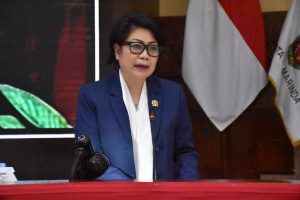 Ketua Komisi III DPRD Kaltim, Veridiana Huraq Wang saat menyampaikan laporan hasil kerja komisi III (Foto: Humas DPRD Kaltim).