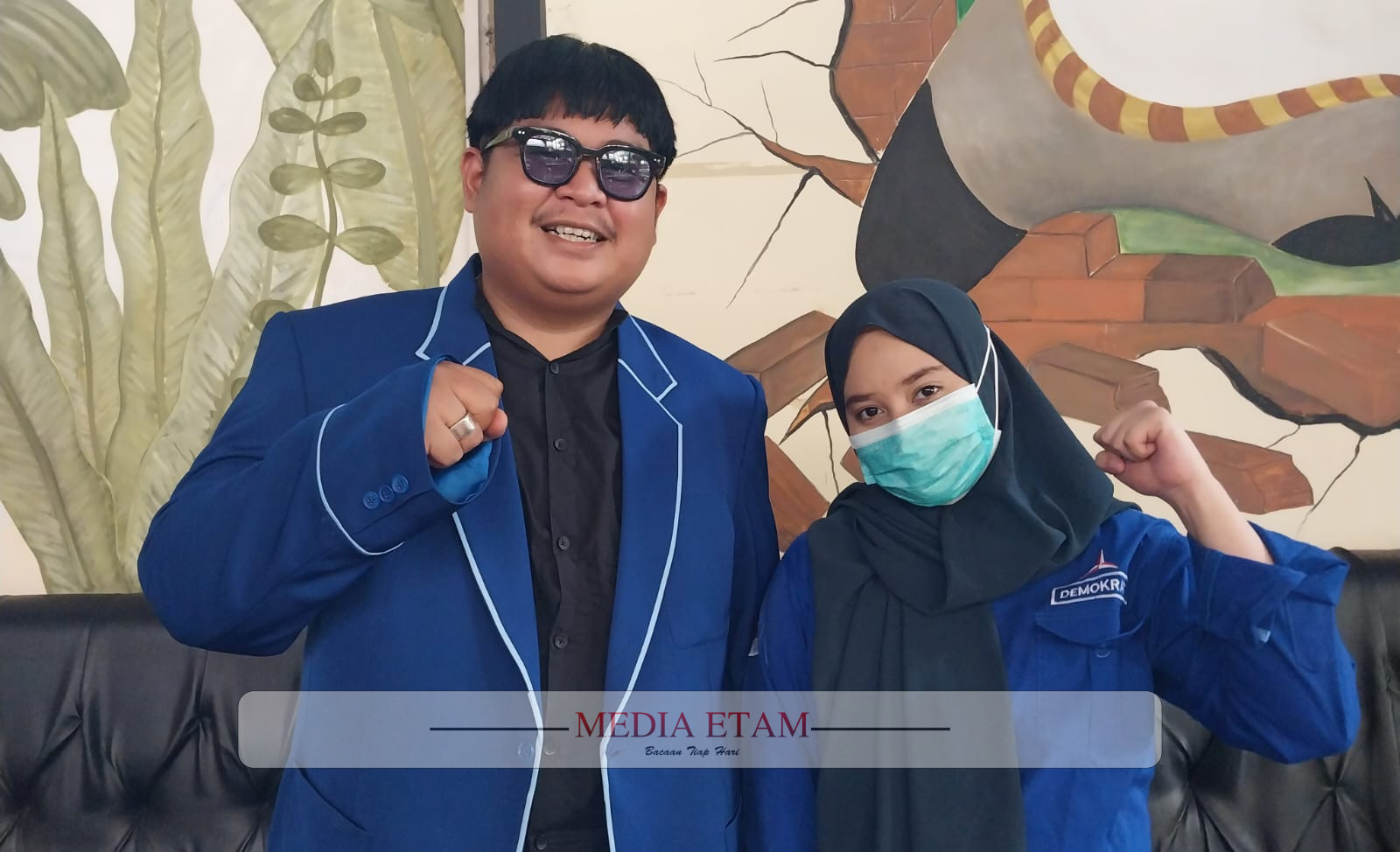 Robbil dan Fathiyah, Bacaleg milenial Partai Demokrat. [Elton Wada / Mediaetam.com]