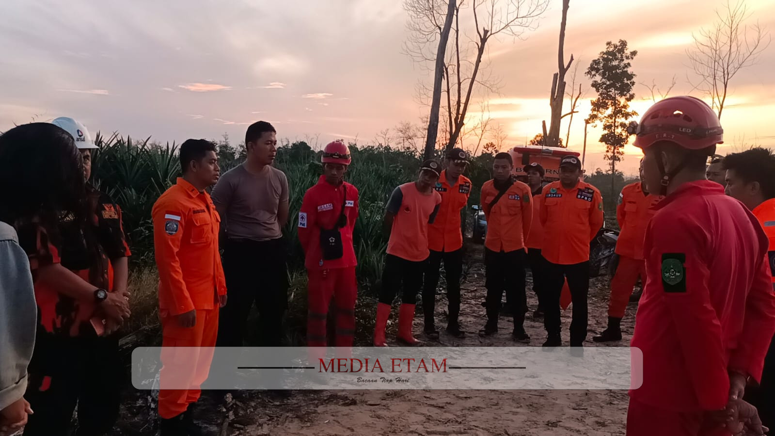 Tim Pencarian Hilangnya Kusno di Hutan Karya Merdeka. (Dokumentasi Basarnas)