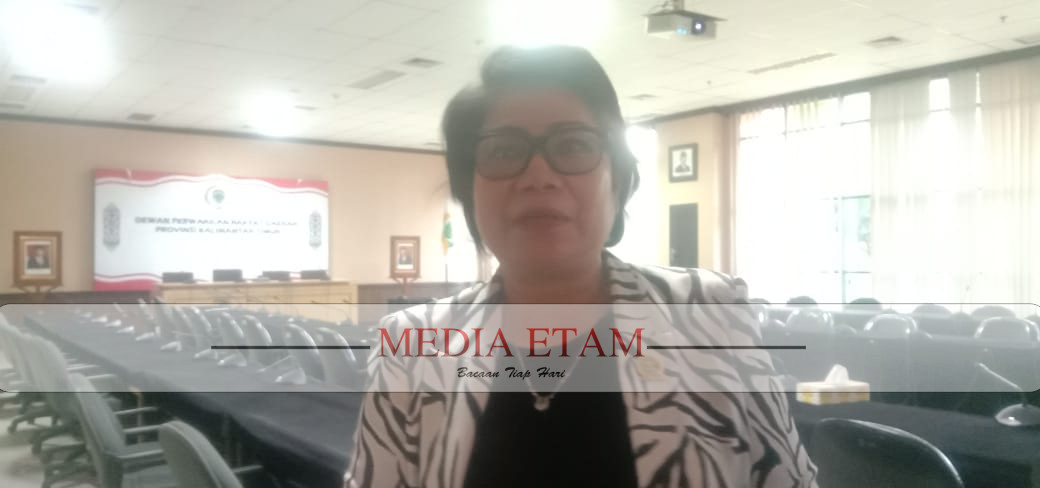 Ketua Komisi III DPRD Kalimantan Timur, Veridiana Huraq Wang saat diwawancarai awak media (Foto: Iswanto/Mediaetam.com).