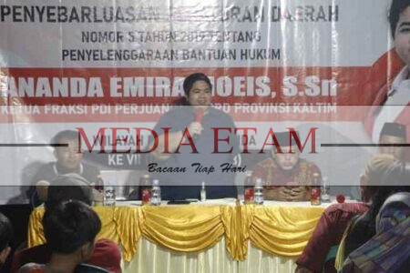 Anggota komisi IV DPRD Kalimantan Timur, Ananda Emira Moeis saat melaksanakan Sosper(Foto: Iswanto/Mediaetam.com).