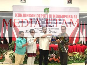 Ancang-Ancang Target Olimpiade, Kunjungan Deputi III Kemenpora dalam Sosialisasi DBON 2023. (Indah, Mediaetam.com)