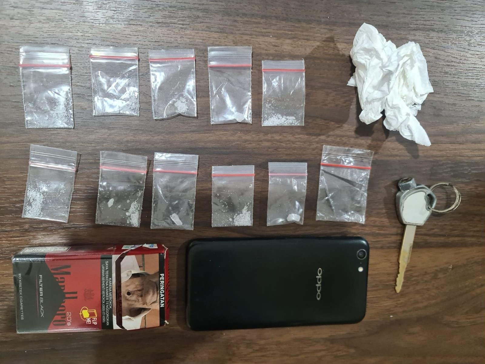 Barang Bukti Narkotika jenis sabu-sabu. (Dok: Polres Kukar)