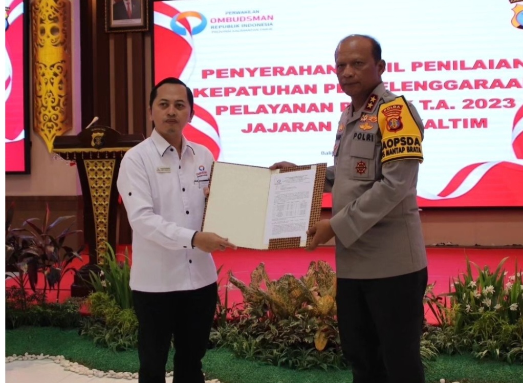 ombudsman serahkan hasil penilaian ke Kapolda Kaltim. (Ombudsman Kaltim)