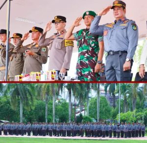 Dokumentasi Pjs Bupati Kukar Pimpin Apel Siaga dan Penyerahan BKO Satlinmas