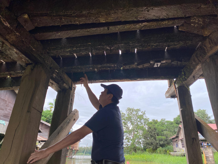 Bagian bawah Jembatan di Desa Sebulu Ilir