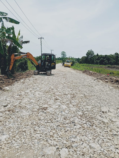 Proses perbaikan Jalan ruas Kota Bangun ( Ricardo For Media Etam)