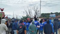 Aksi demonstrasi di PT PHSS pada 12 Februari 2025 (Doc. Facebook KNPI Muara Badak)