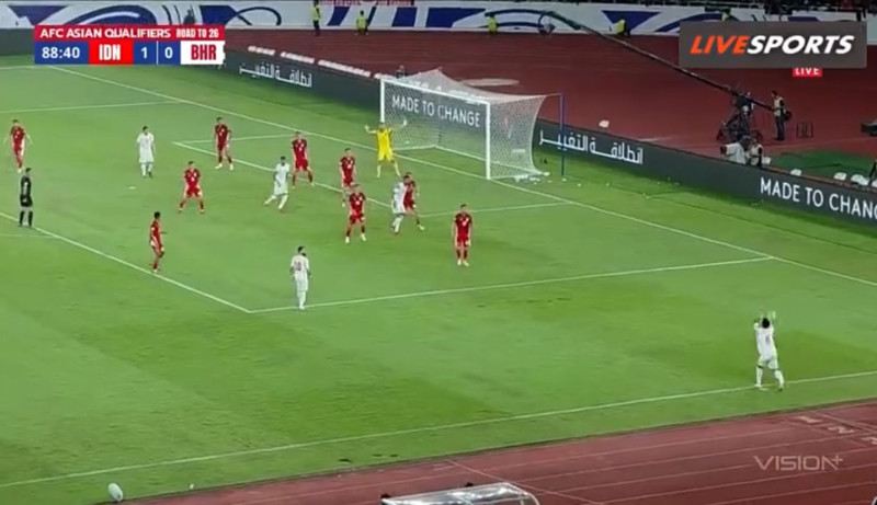 Indonesia VS Bahrain (Tangkapan Layar)