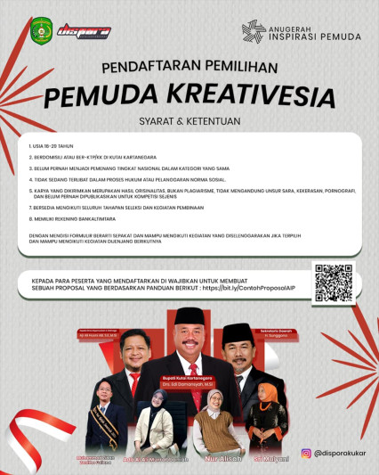 Buka Kesempatan Emas, Dispora Kukar Ajak Pemuda Kreatif Ikut AIP 2025
